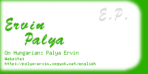 ervin palya business card